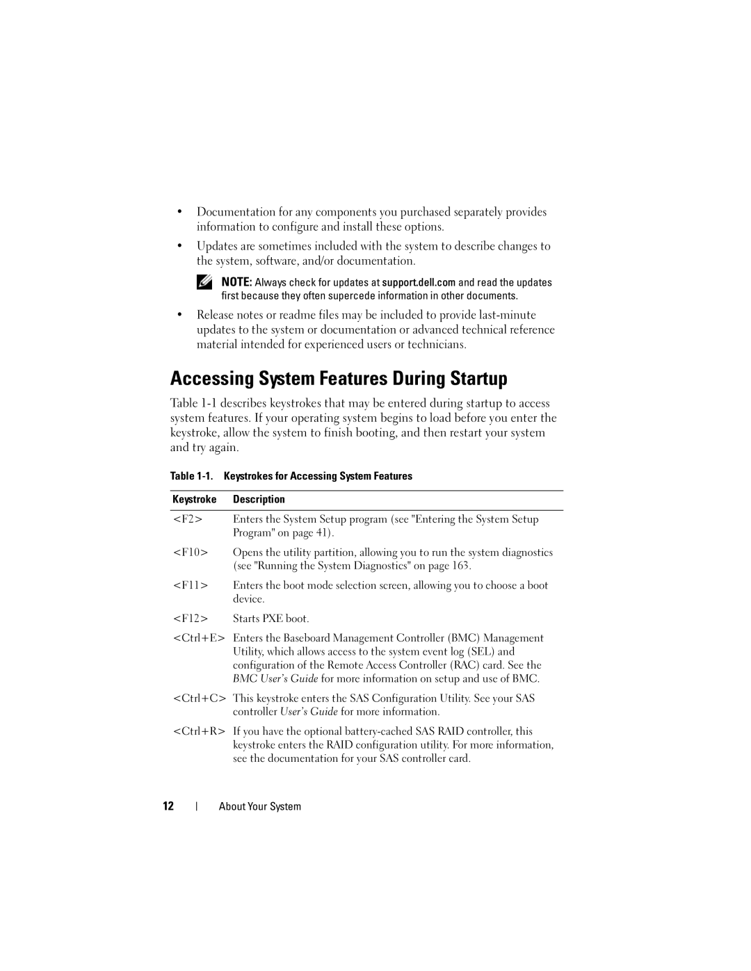 Dell HR675 owner manual Accessing System Features During Startup 