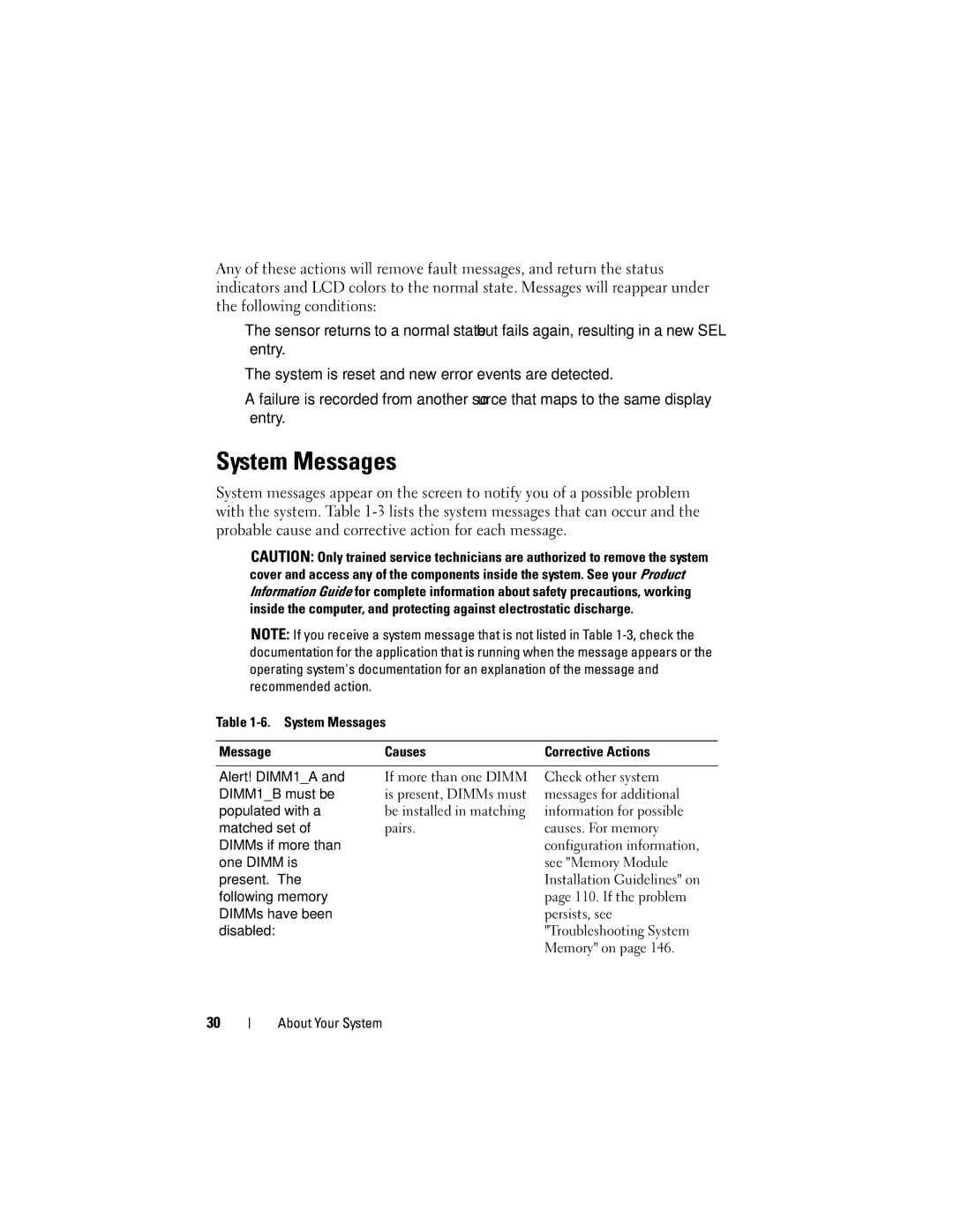 Dell HR675 owner manual System Messages 