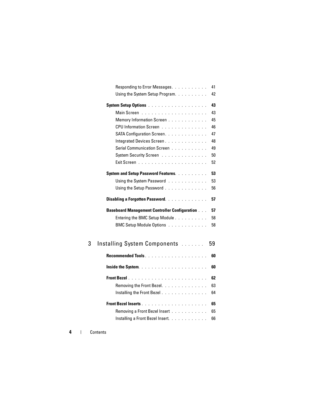 Dell HR675 owner manual Responding to Error Messages Using the System Setup Program, Memory Information Screen 