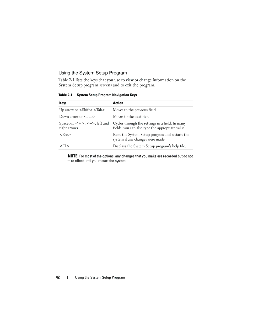 Dell HR675 owner manual Using the System Setup Program, System if any changes were made 