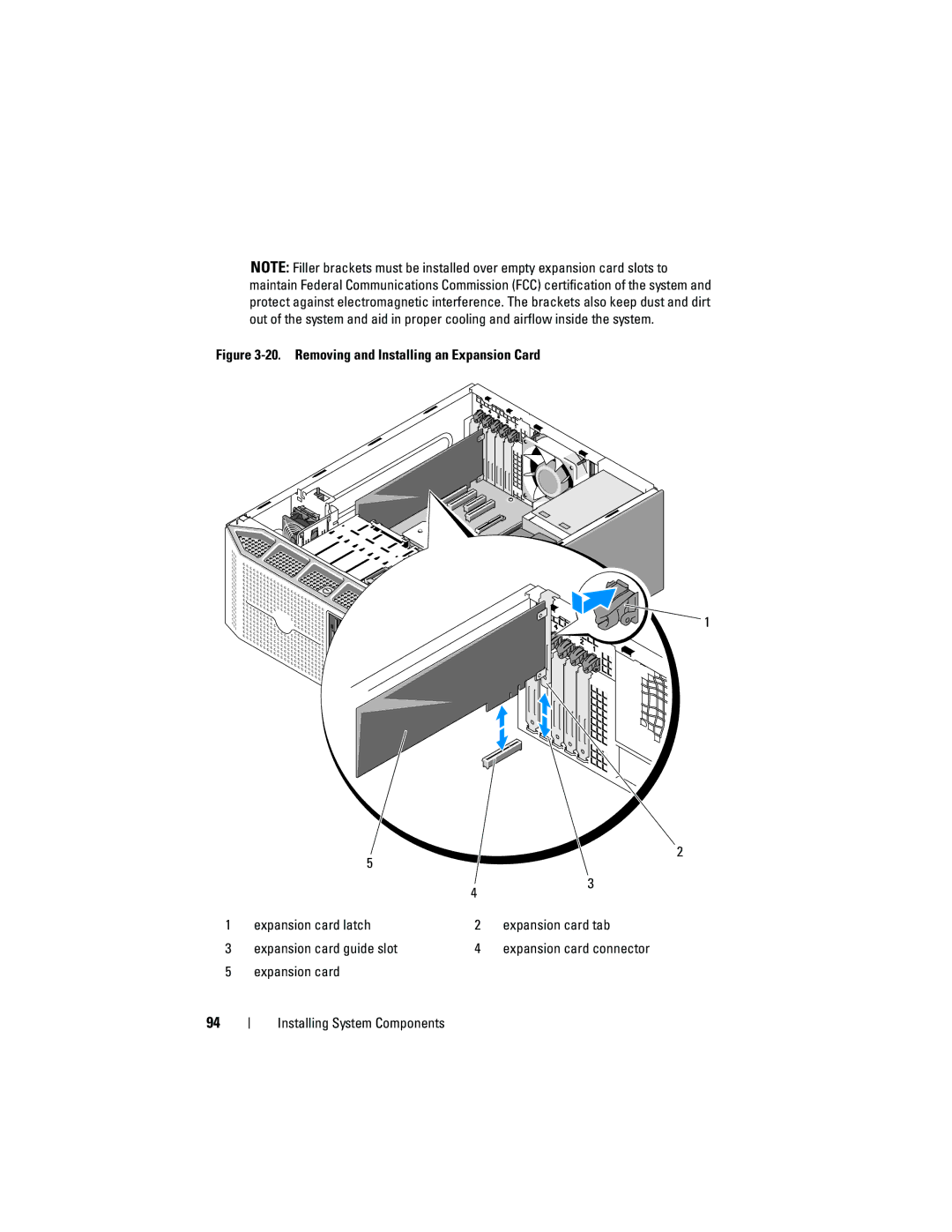 Dell HR675 owner manual Expansion card Installing System Components 