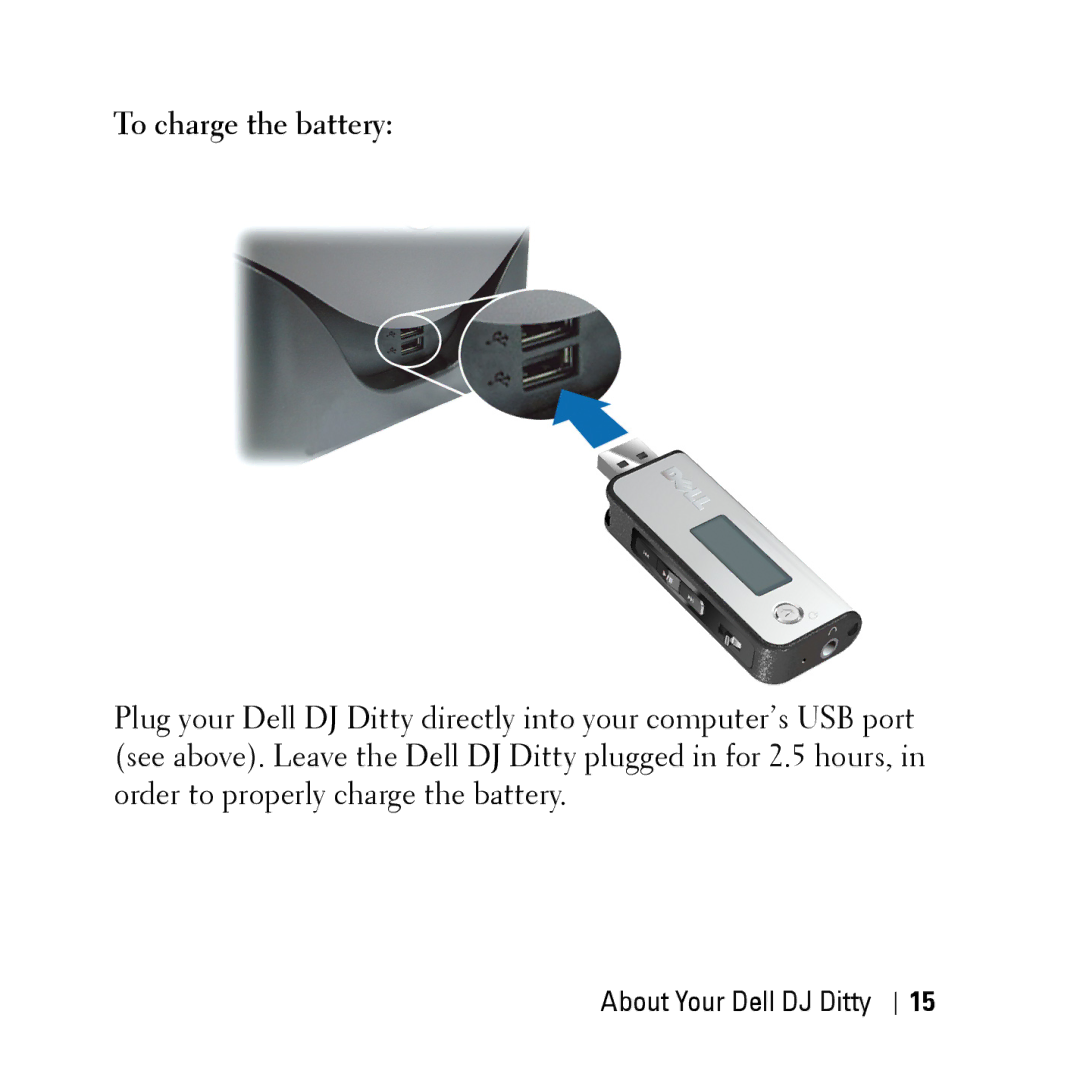 Dell HV04T owner manual To charge the battery 