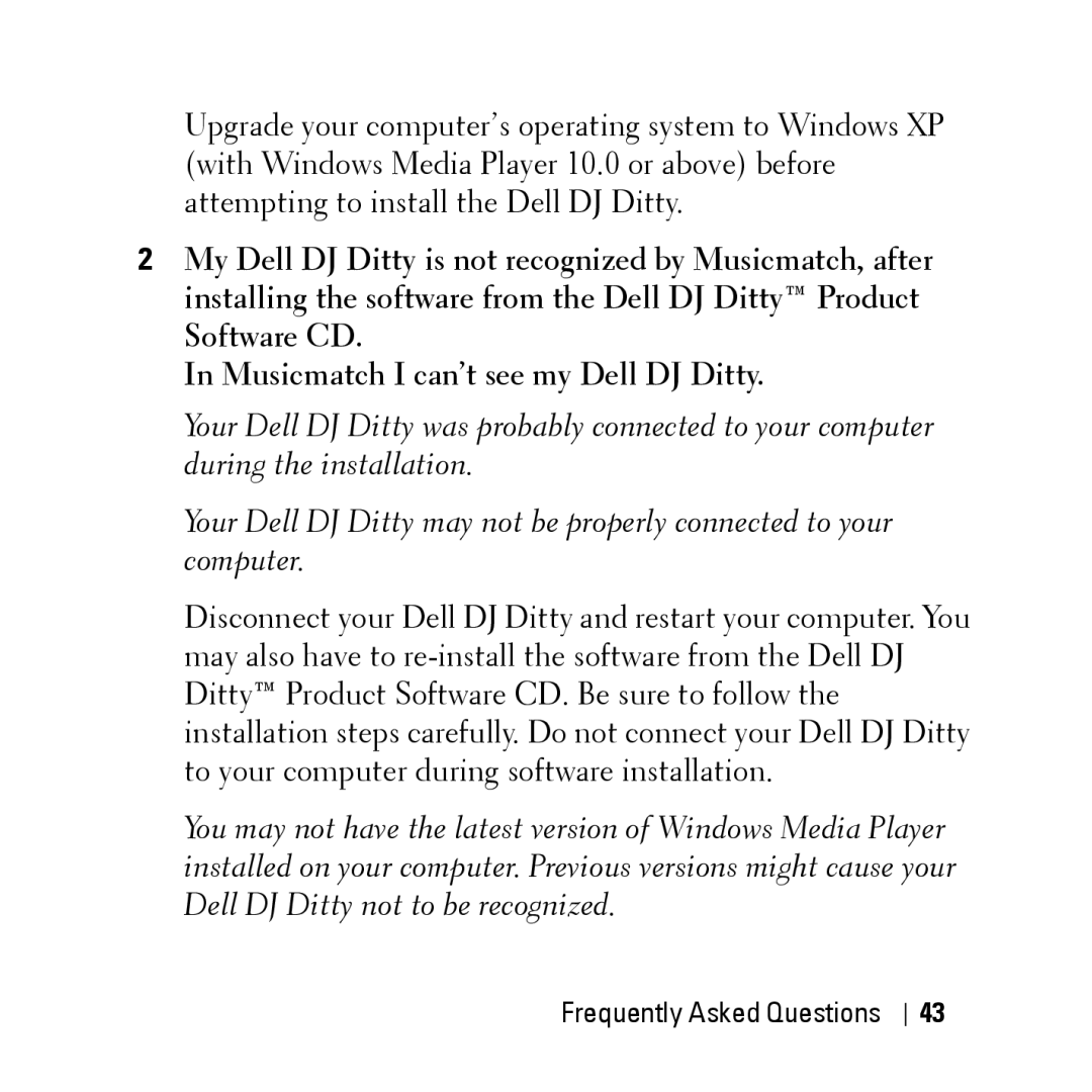 Dell HV04T owner manual Frequently Asked Questions 