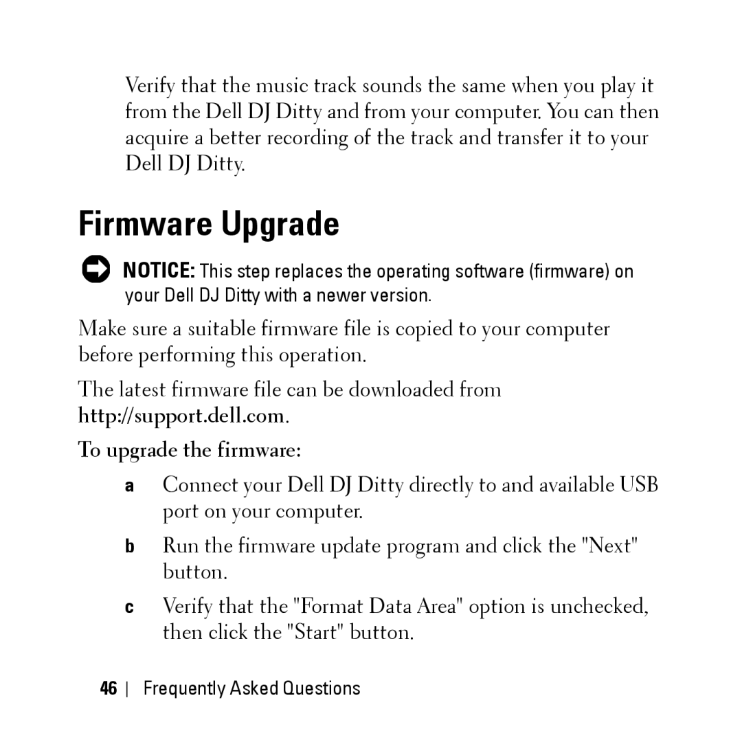 Dell HV04T owner manual Firmware Upgrade, To upgrade the firmware 