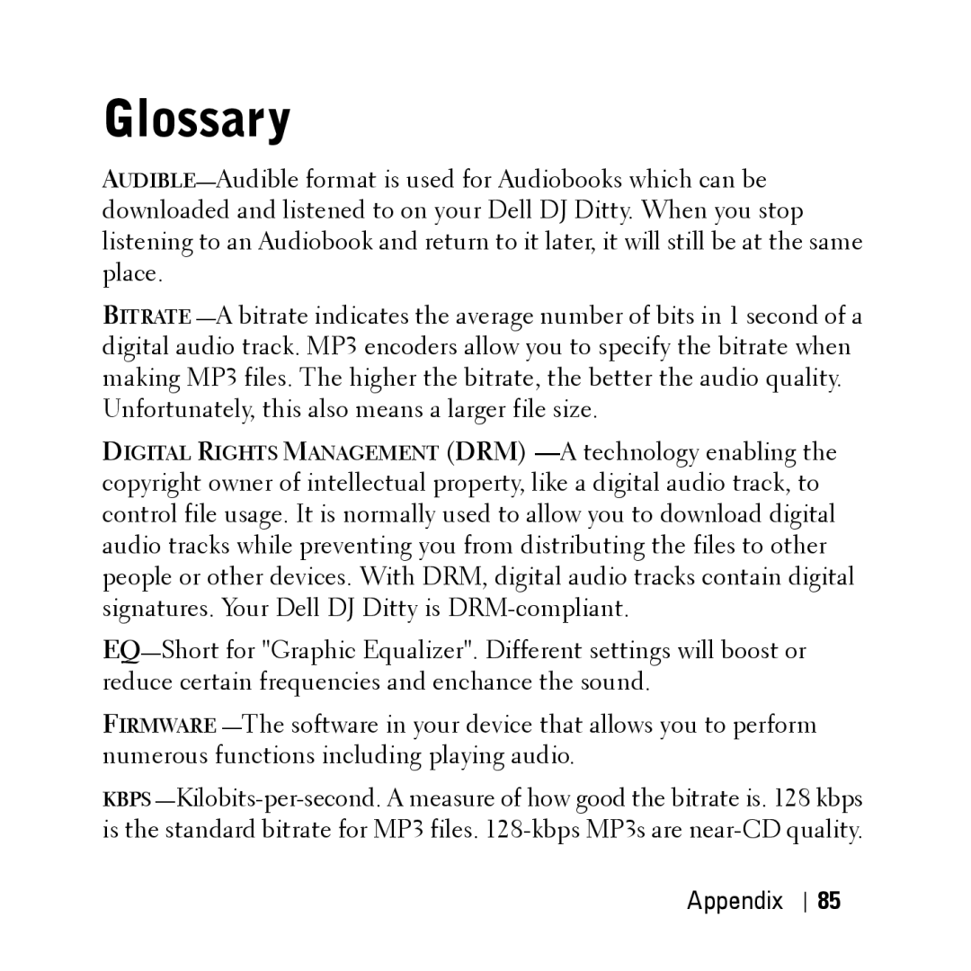 Dell HV04T owner manual Glossary 