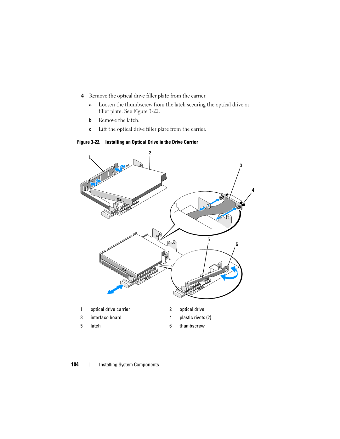 Dell HX574, R905 owner manual 104, Latch Thumbscrew 