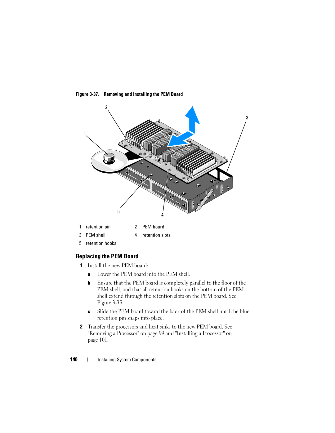 Dell HX574, R905 owner manual Replacing the PEM Board 