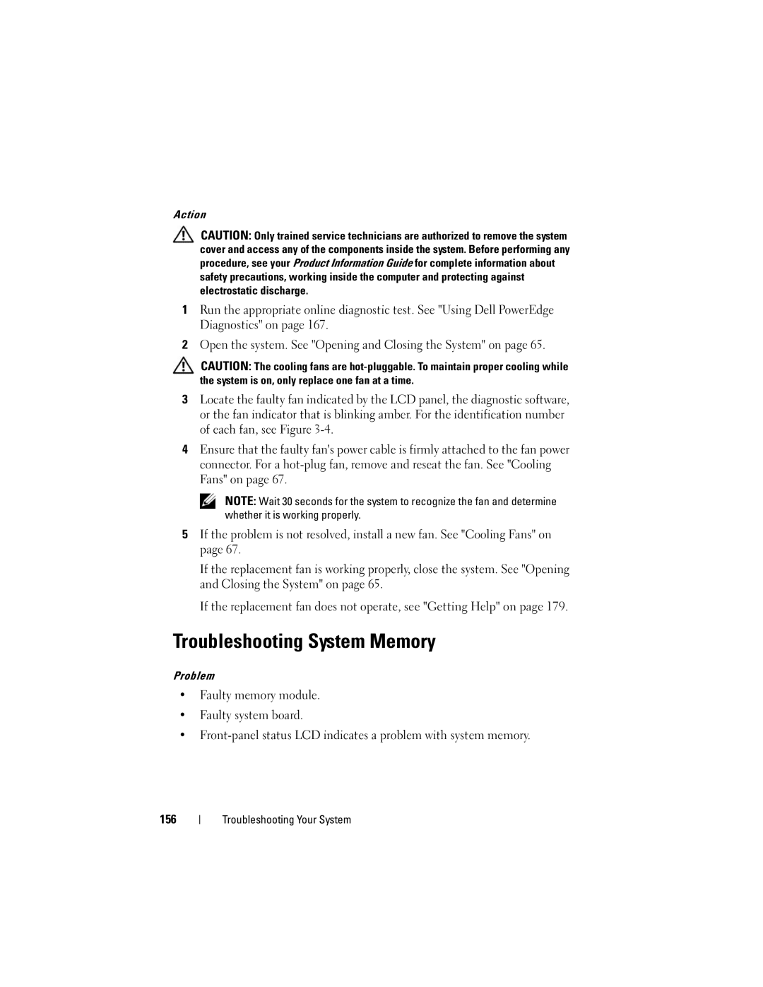 Dell HX574, R905 owner manual Troubleshooting System Memory 