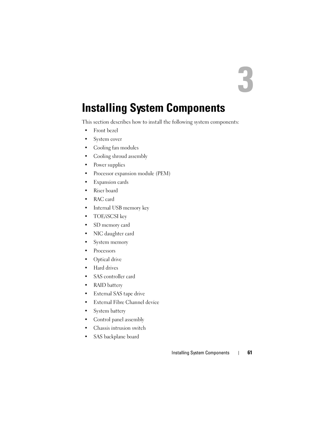 Dell R905, HX574 owner manual Installing System Components 