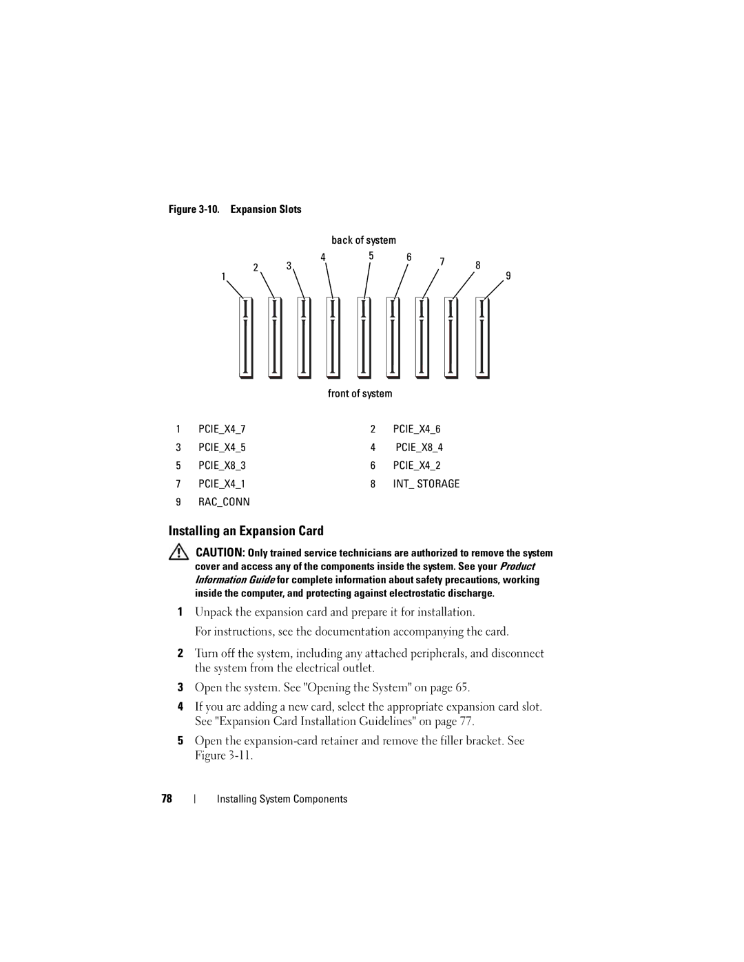 Dell HX574, R905 owner manual Installing an Expansion Card, Front of system 