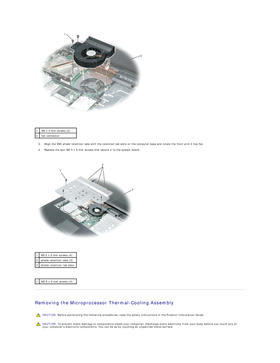 Dell I1200, I2200 manual Removing the Microprocessor Thermal-Cooling Assembly 