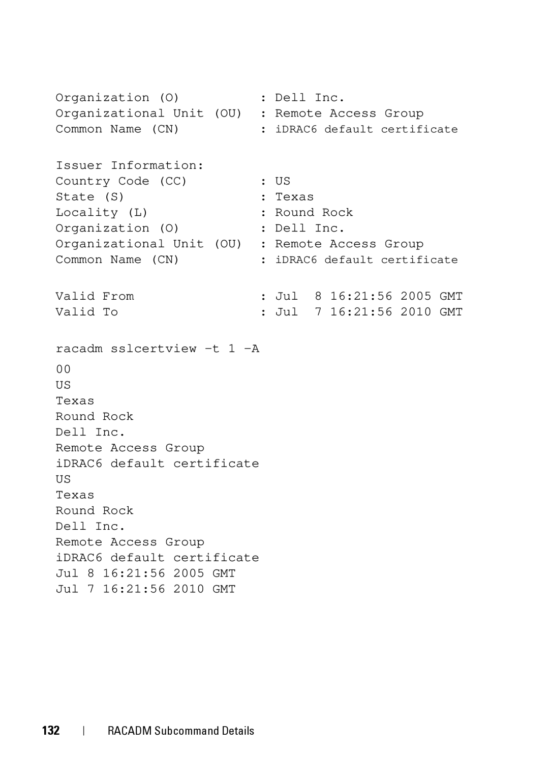 Dell IDRAC6 1.95, IDRAC6 3.5, CMC 3.2 manual 132 