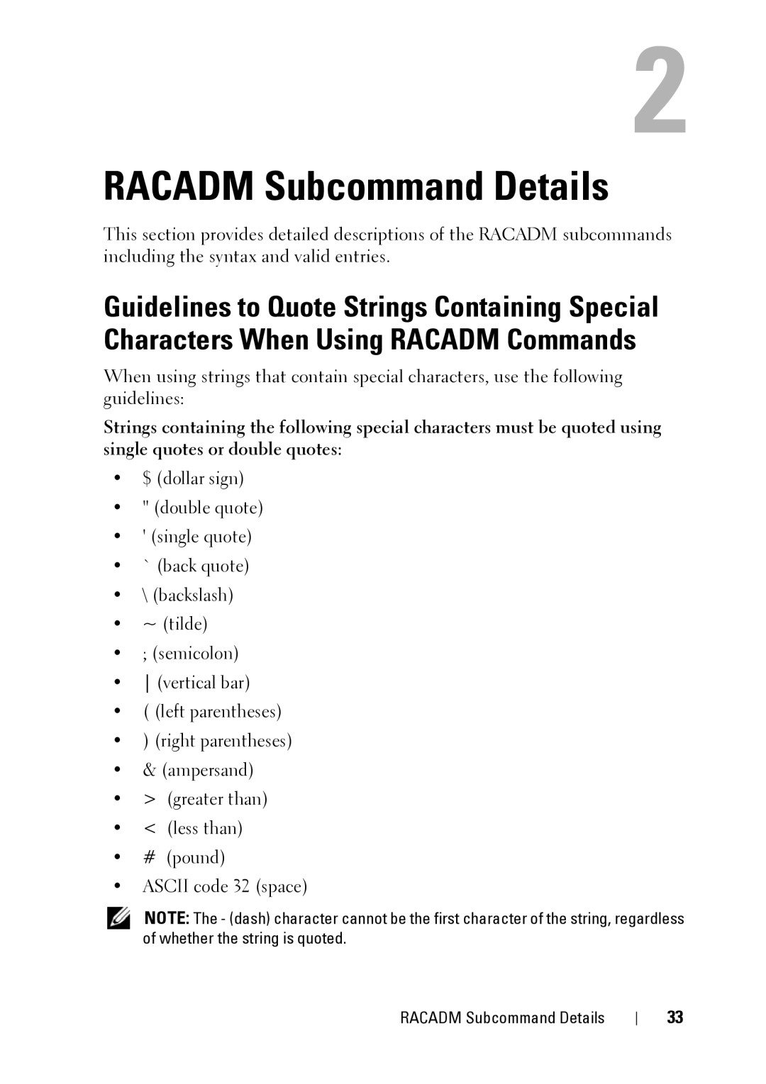 Dell IDRAC6 1.95, IDRAC6 3.5, CMC 3.2 manual Racadm Subcommand Details 