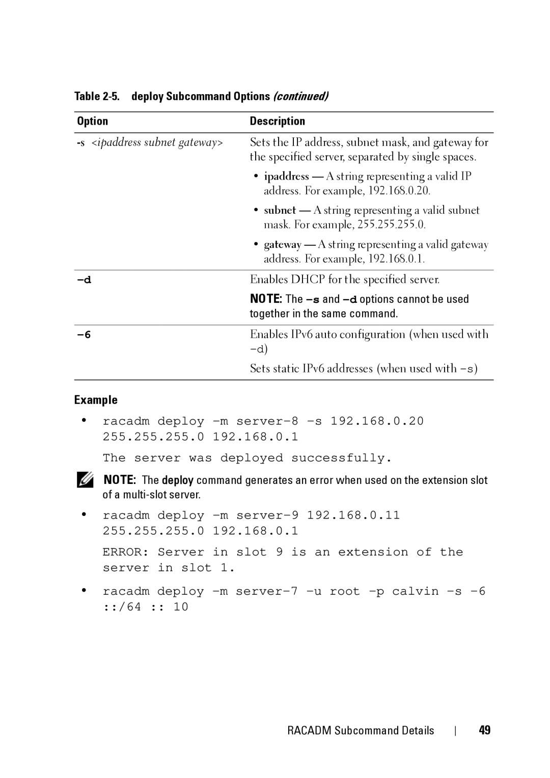 Dell IDRAC6 3.5, IDRAC6 1.95, CMC 3.2 manual Together in the same command 