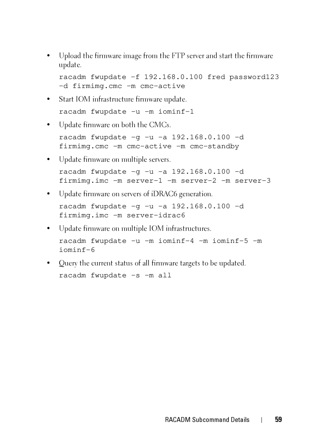 Dell CMC 3.2, IDRAC6 1.95, IDRAC6 3.5 Update firmware on multiple servers, Update firmware on servers of iDRAC6 generation 