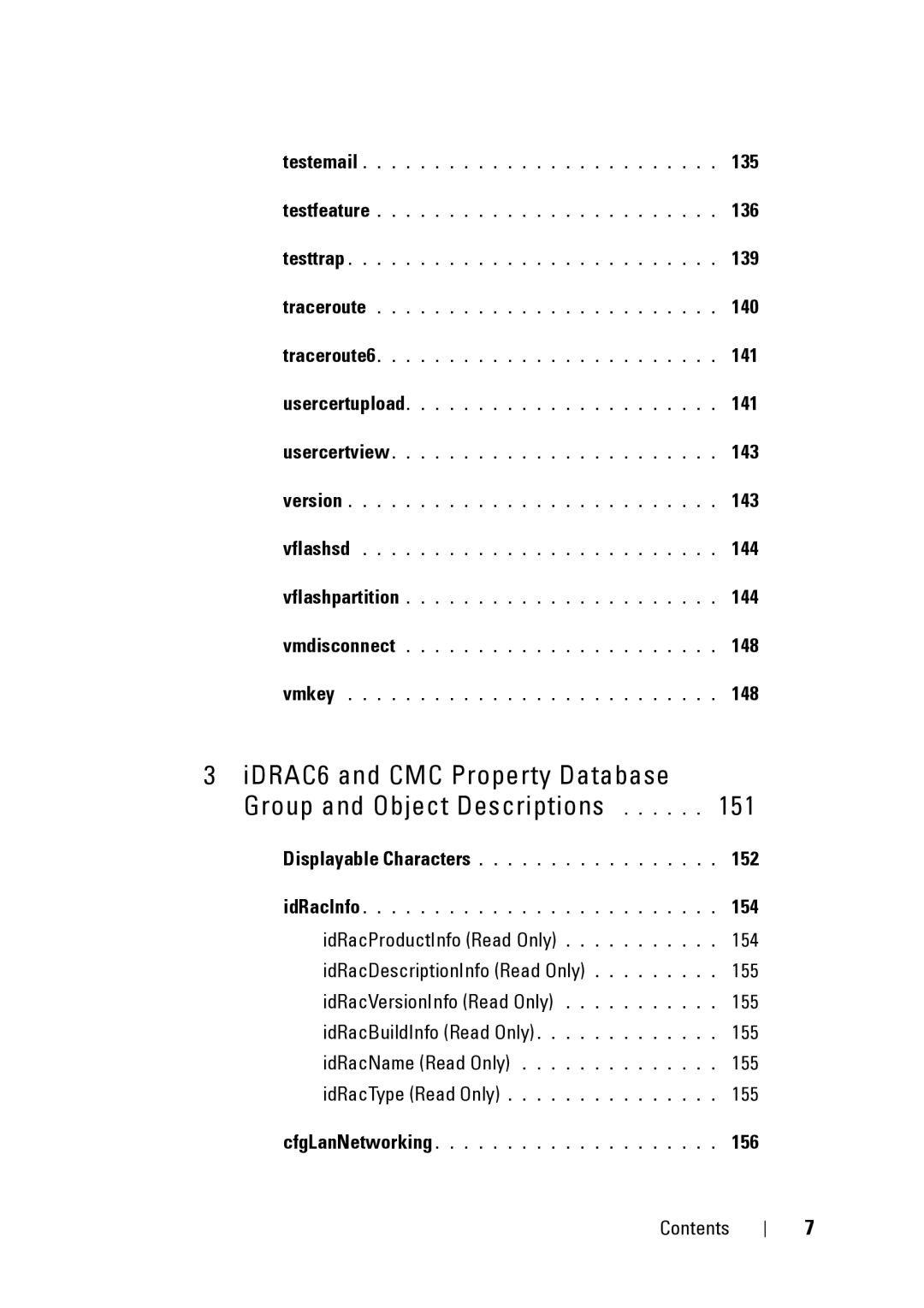 Dell IDRAC6 3.5, IDRAC6 1.95, CMC 3.2 manual 135, 136, 139, 140, 141, 143, 144, 148, 152, 154, 156 