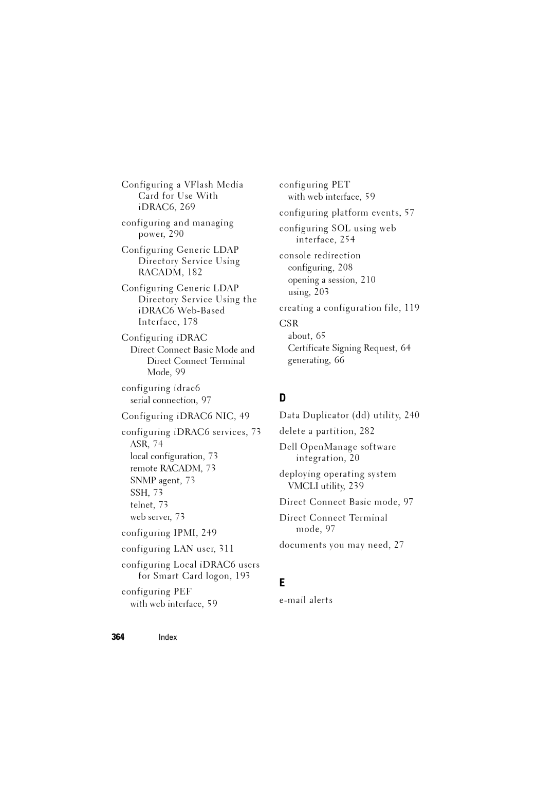 Dell IDRAC6 manual Index 