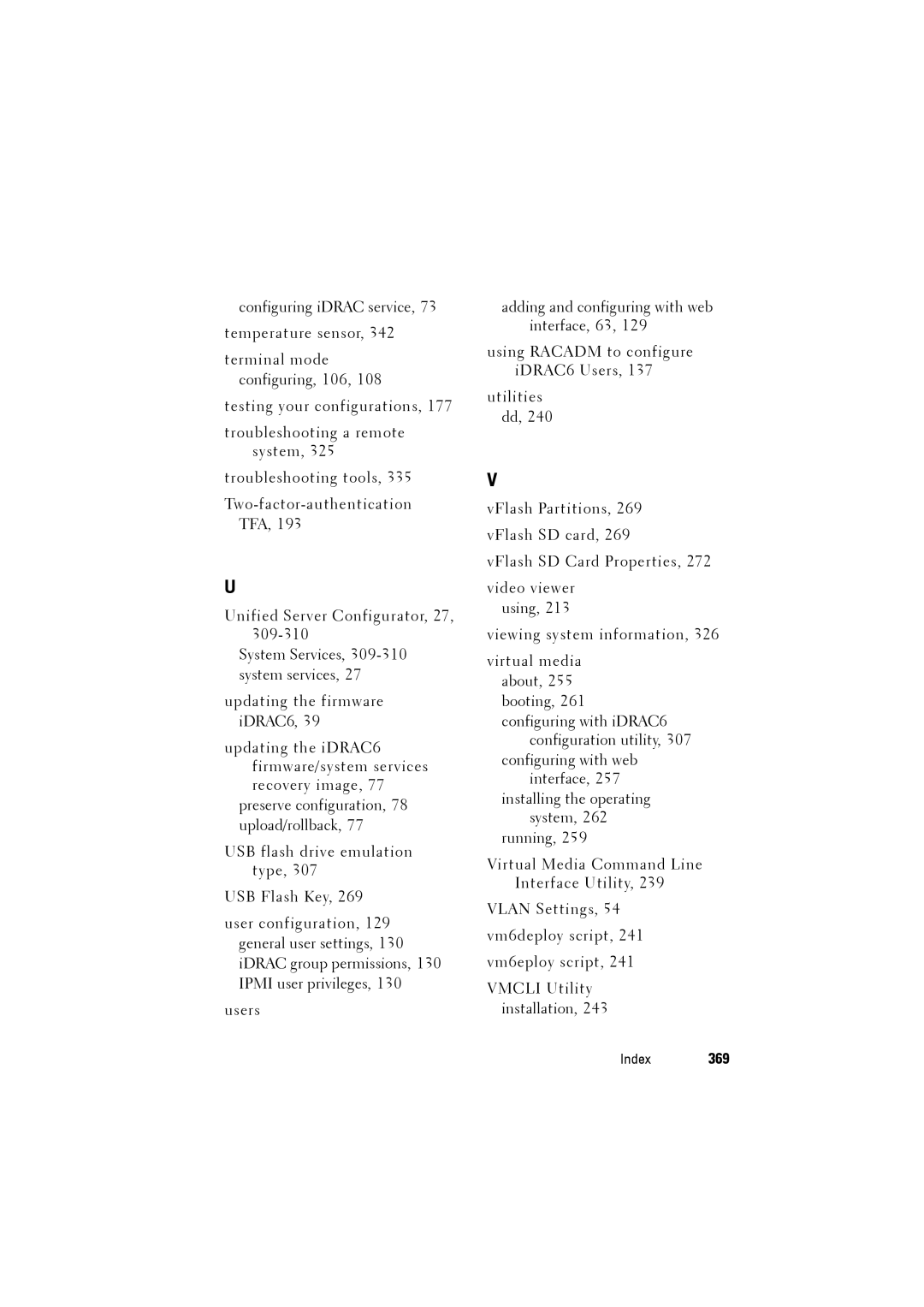 Dell IDRAC6 manual Index 