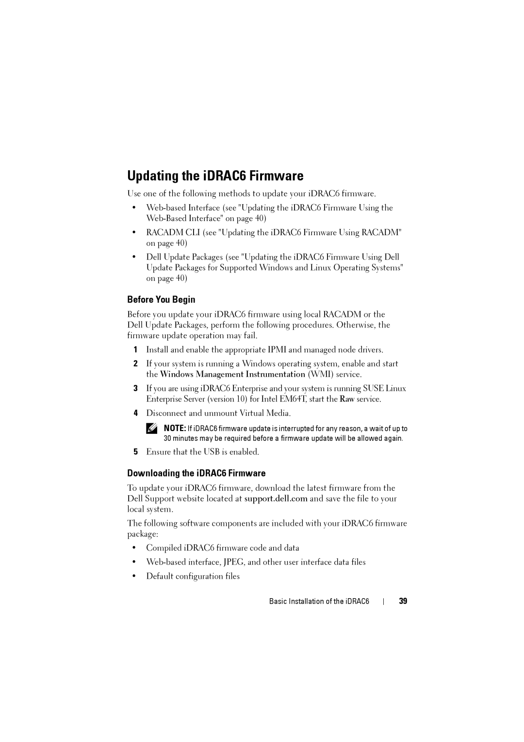 Dell IDRAC6 manual Updating the iDRAC6 Firmware, Before You Begin, Downloading the iDRAC6 Firmware 