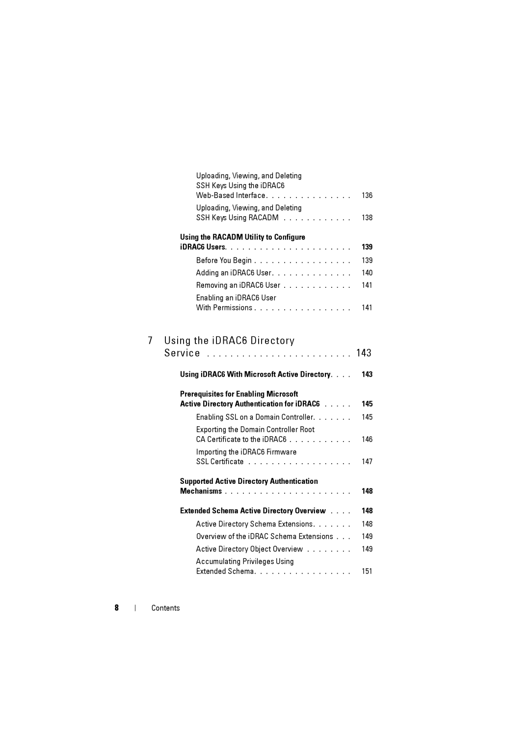 Dell IDRAC6 manual Using the Racadm Utility to Configure 139, 143, Prerequisites for Enabling Microsoft, 145 