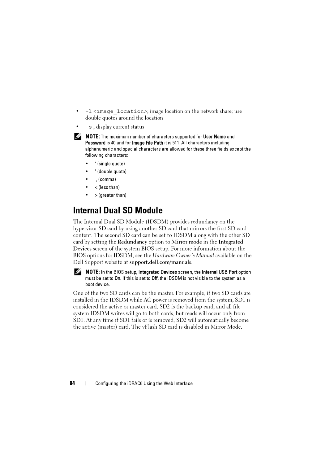 Dell IDRAC6 manual Internal Dual SD Module 