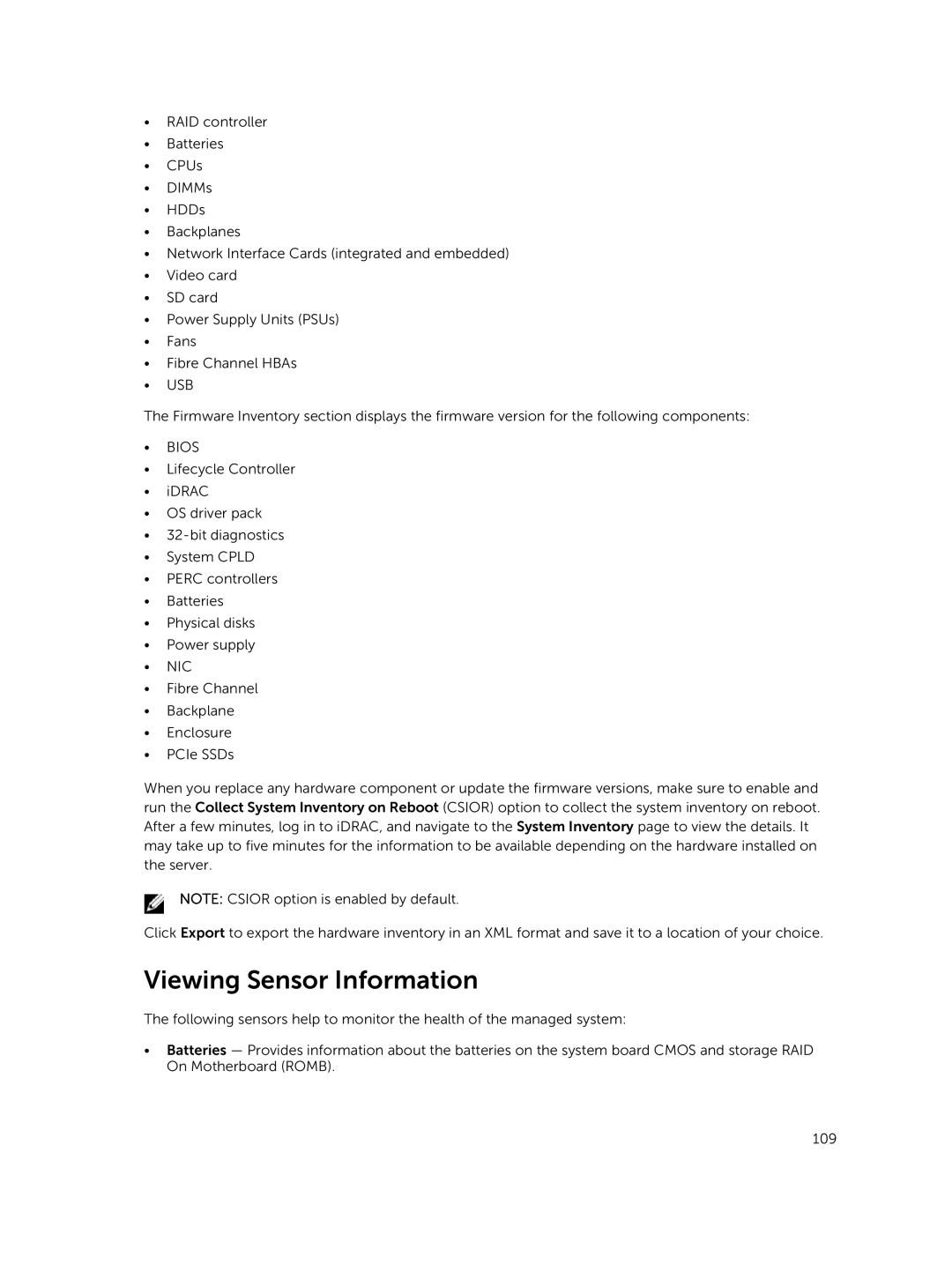 Dell iDRAC8 manual Viewing Sensor Information 