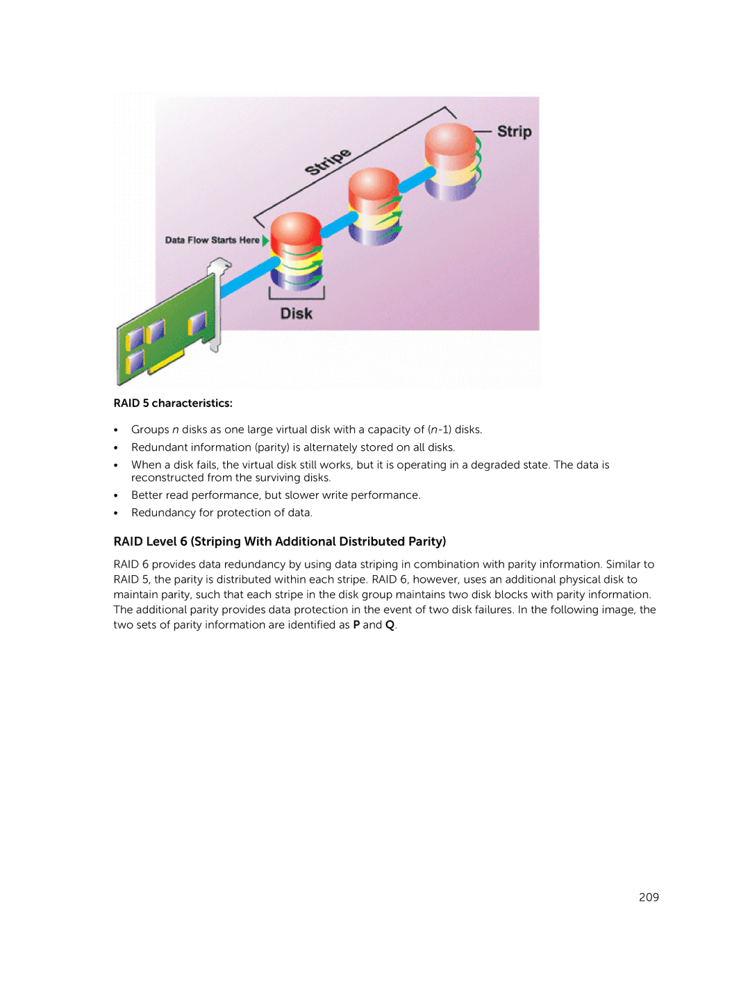 Dell iDRAC8 manual RAID Level 6 Striping With Additional Distributed Parity 