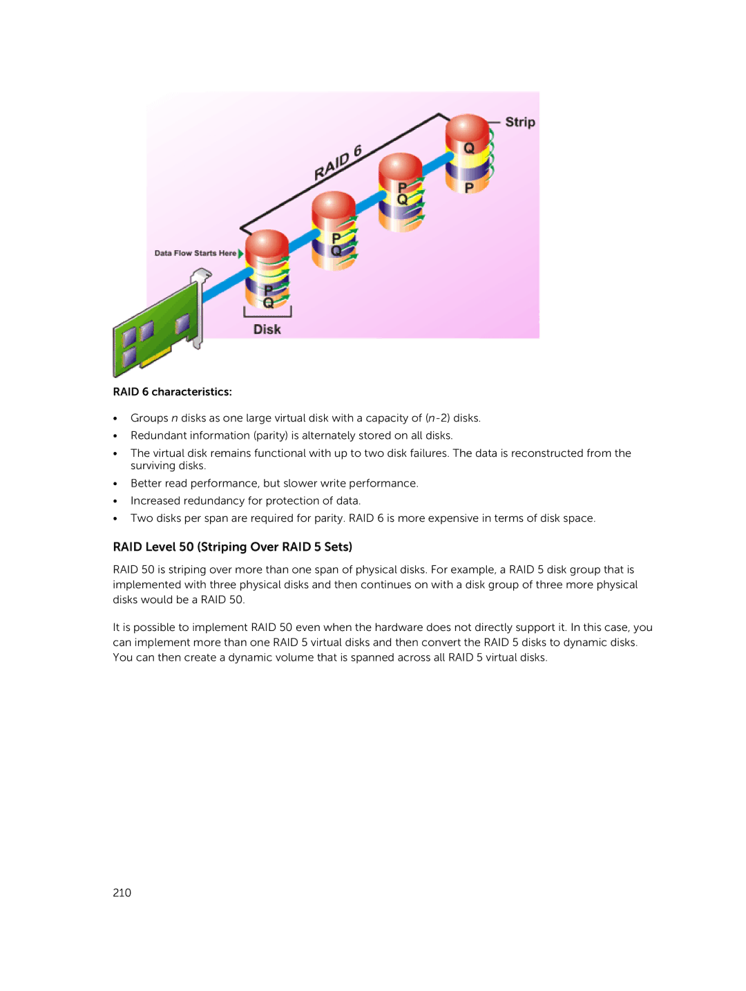 Dell iDRAC8 manual RAID Level 50 Striping Over RAID 5 Sets 