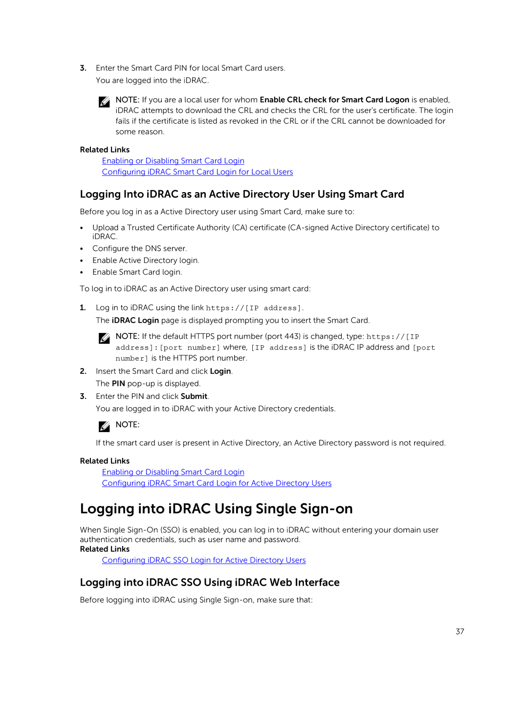 Dell iDRAC8 manual Logging into iDRAC Using Single Sign-on, Logging into iDRAC SSO Using iDRAC Web Interface 