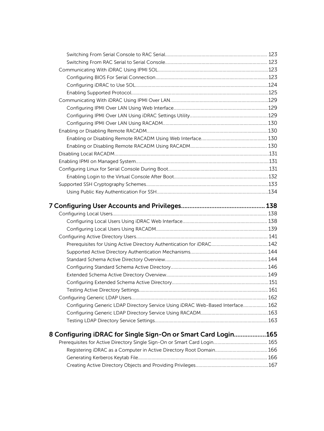 Dell iDRAC8 manual Configuring User Accounts and Privileges 138 