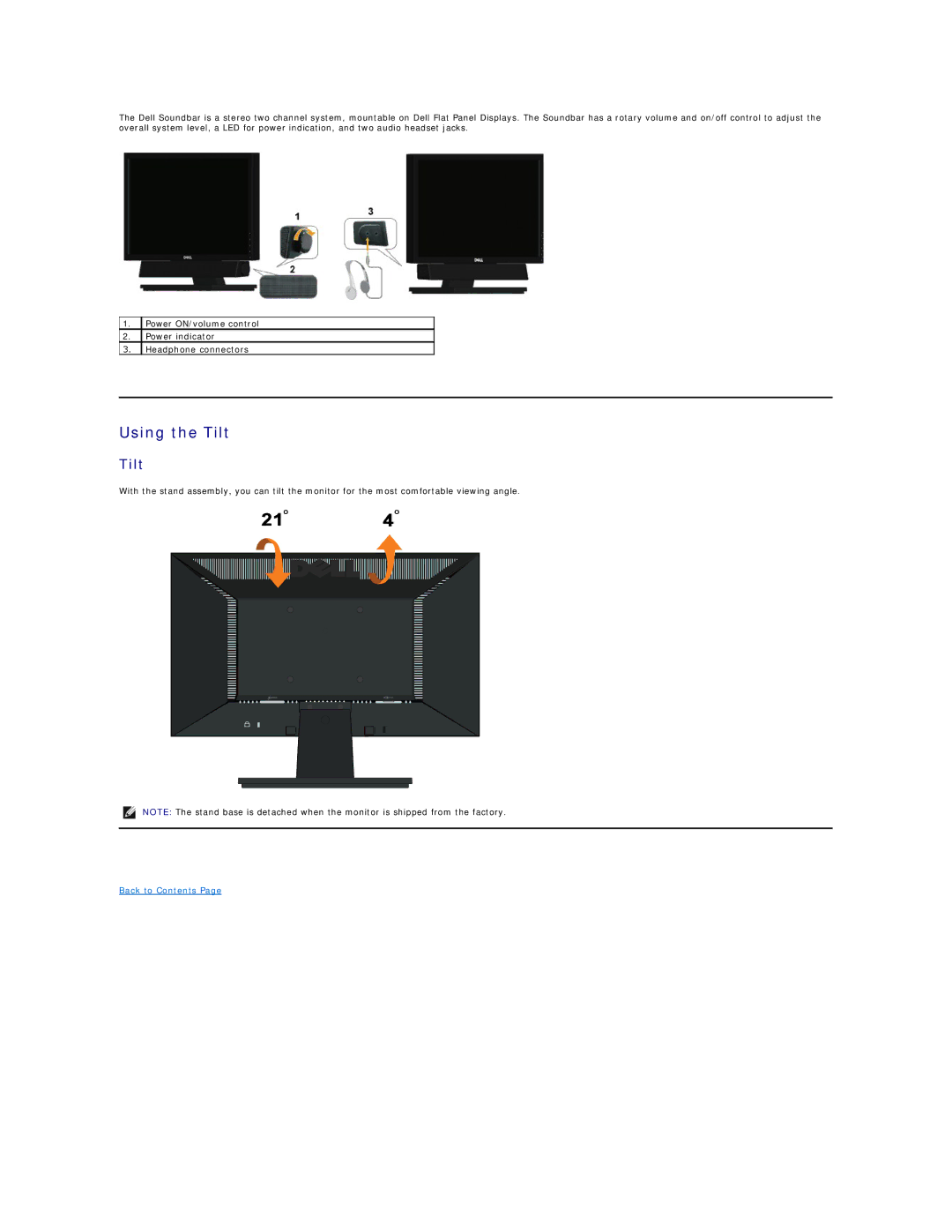 Dell IN1920B, IN1920F appendix Using the Tilt 