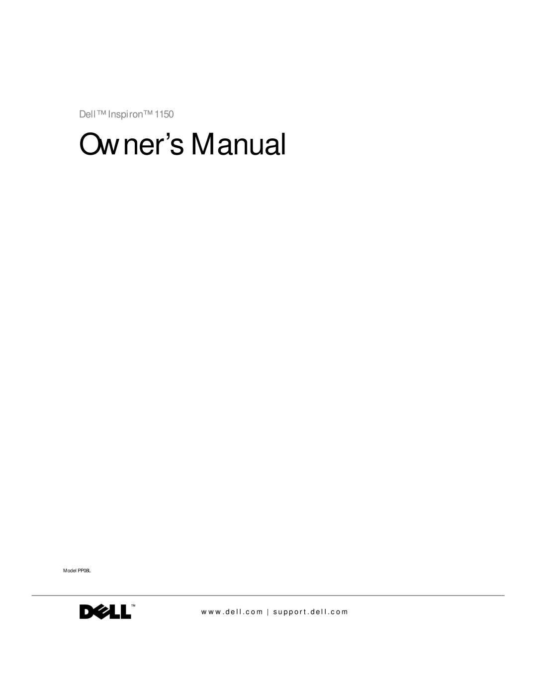 Dell Inspiron 1150 owner manual Dell Inspiron 