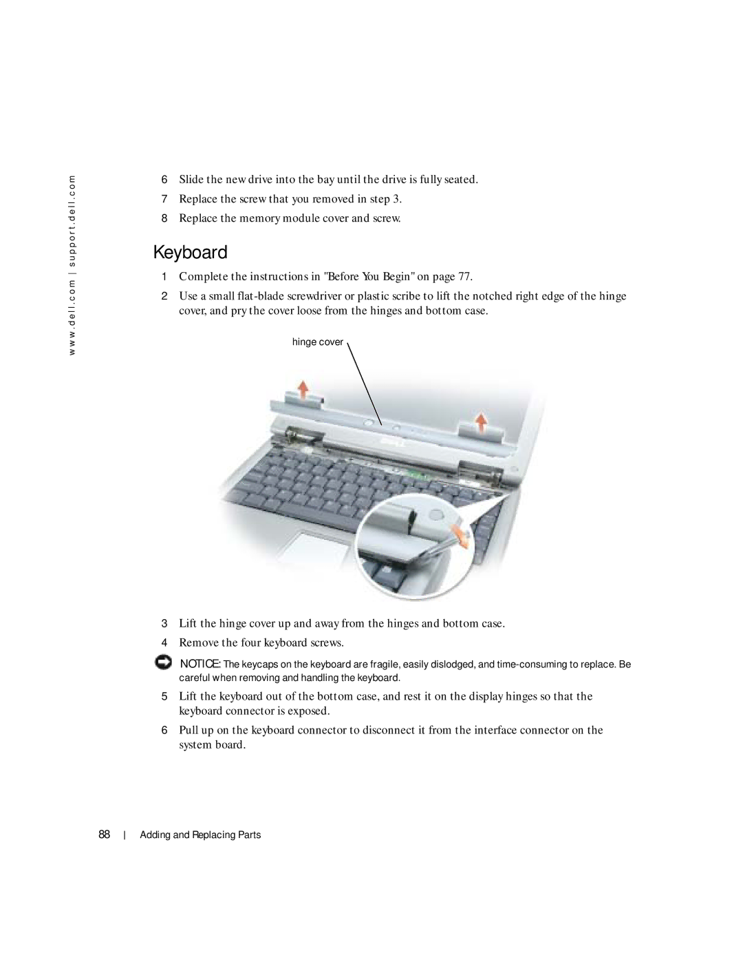 Dell Inspiron 1150 owner manual Keyboard 