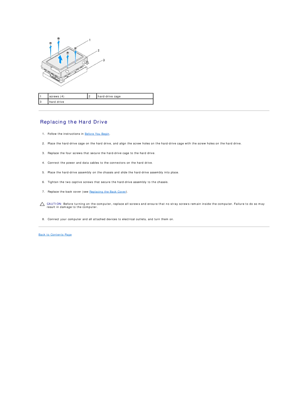 Dell IO2305-543MSL manual Replacing the Hard Drive 