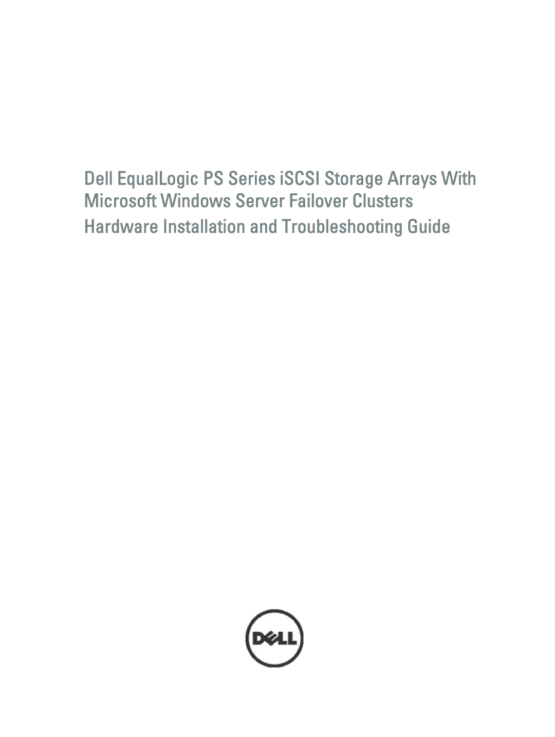 Dell ISCSI manual Hardware Installation and Troubleshooting Guide 