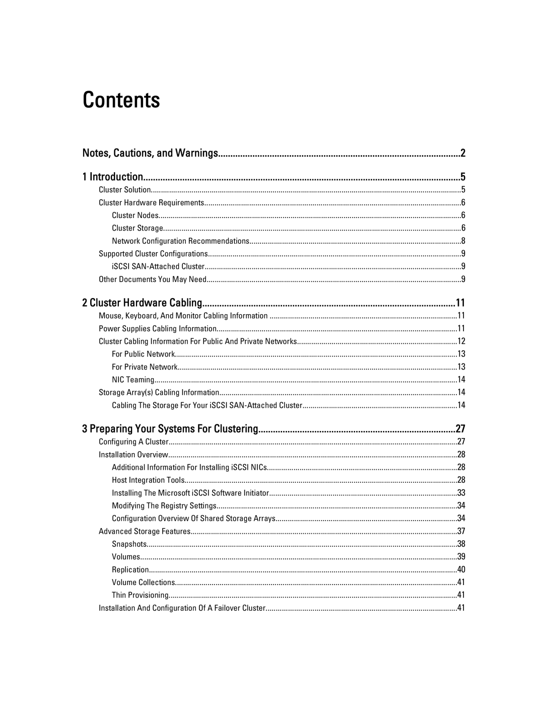 Dell ISCSI manual Contents 