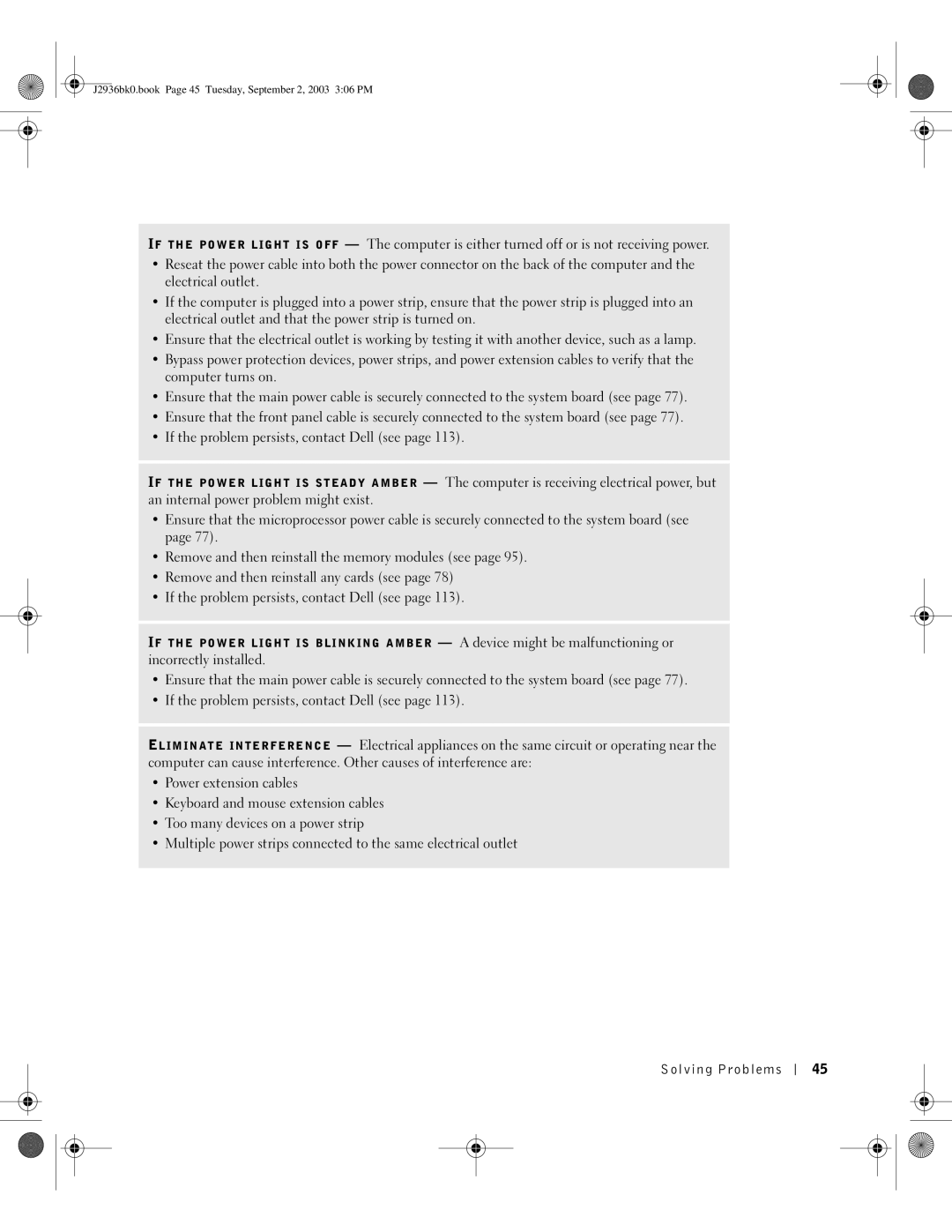 Dell manual J2936bk0.book Page 45 Tuesday, September 2, 2003 306 PM 