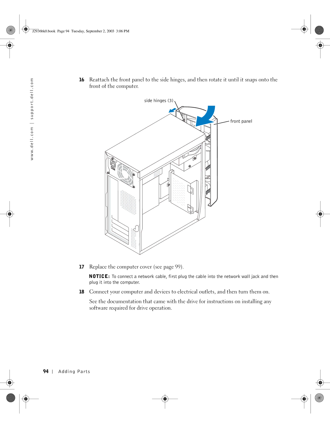 Dell manual J2936bk0.book Page 94 Tuesday, September 2, 2003 306 PM 