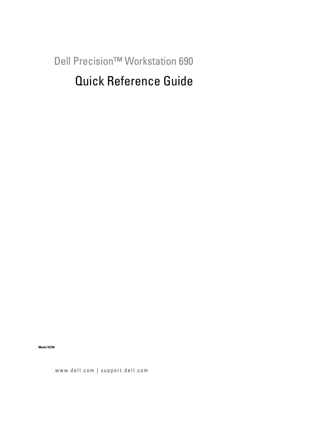 Dell DCD0, JD963 manual Quick Reference Guide, W . d e l l . c o m s u p p o r t . d e l l . c o m 