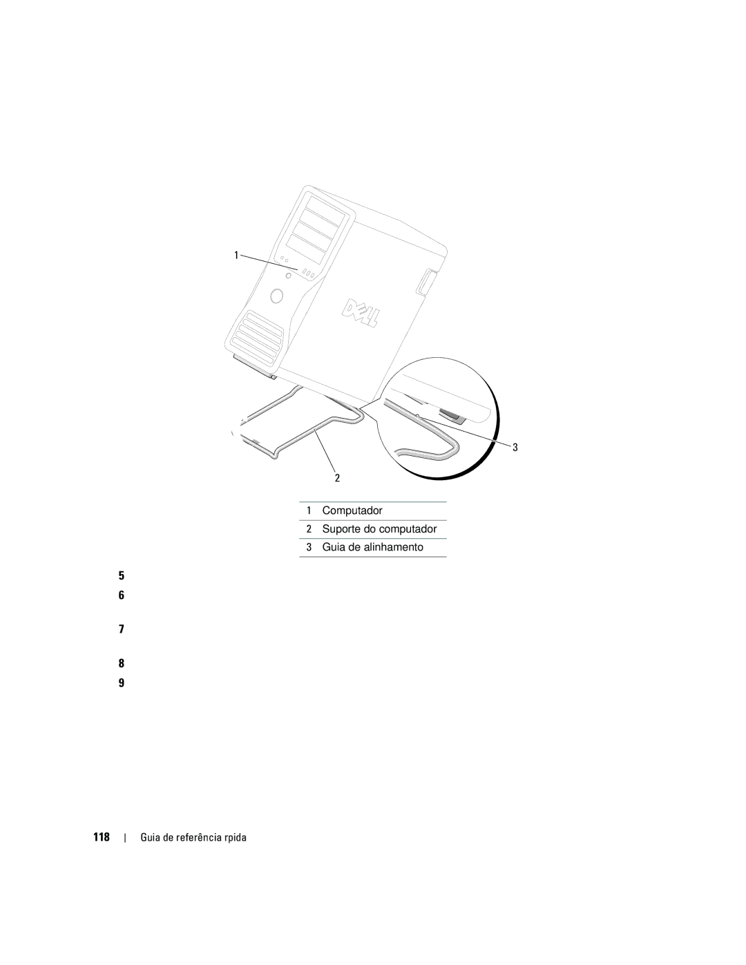 Dell JD963, DCD0 manual 118, Computador Suporte do computador Guia de alinhamento 