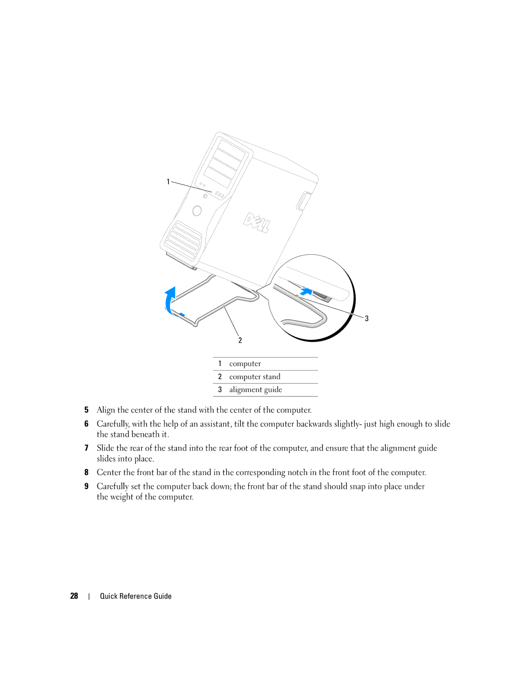 Dell JD963, DCD0 manual Computer Computer stand Alignment guide 