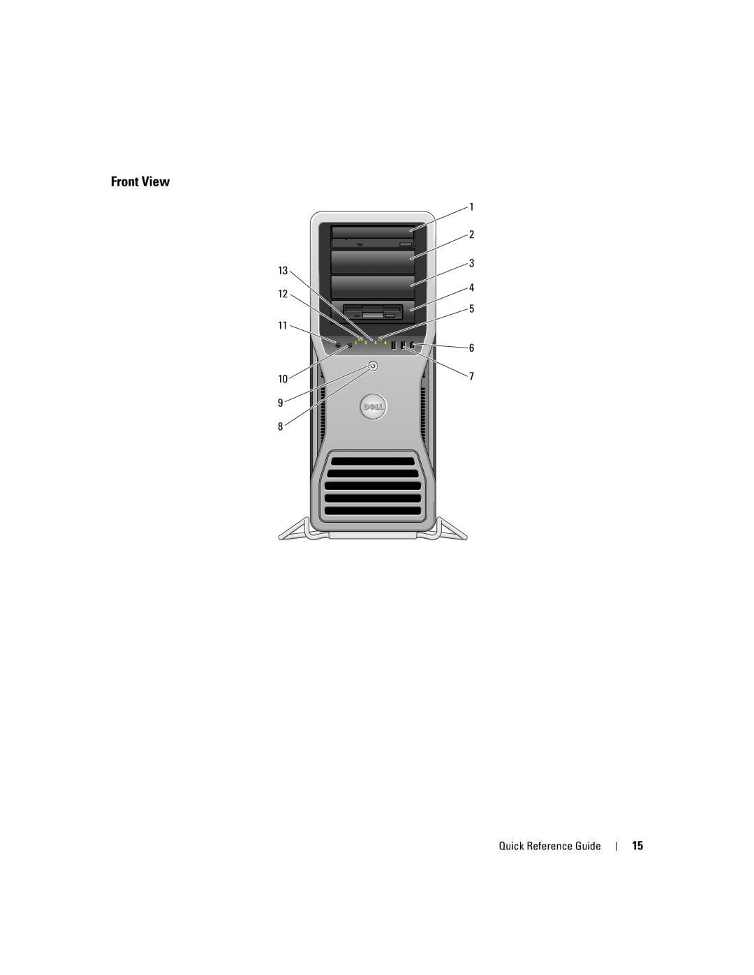 Dell JD964 manual Front View 