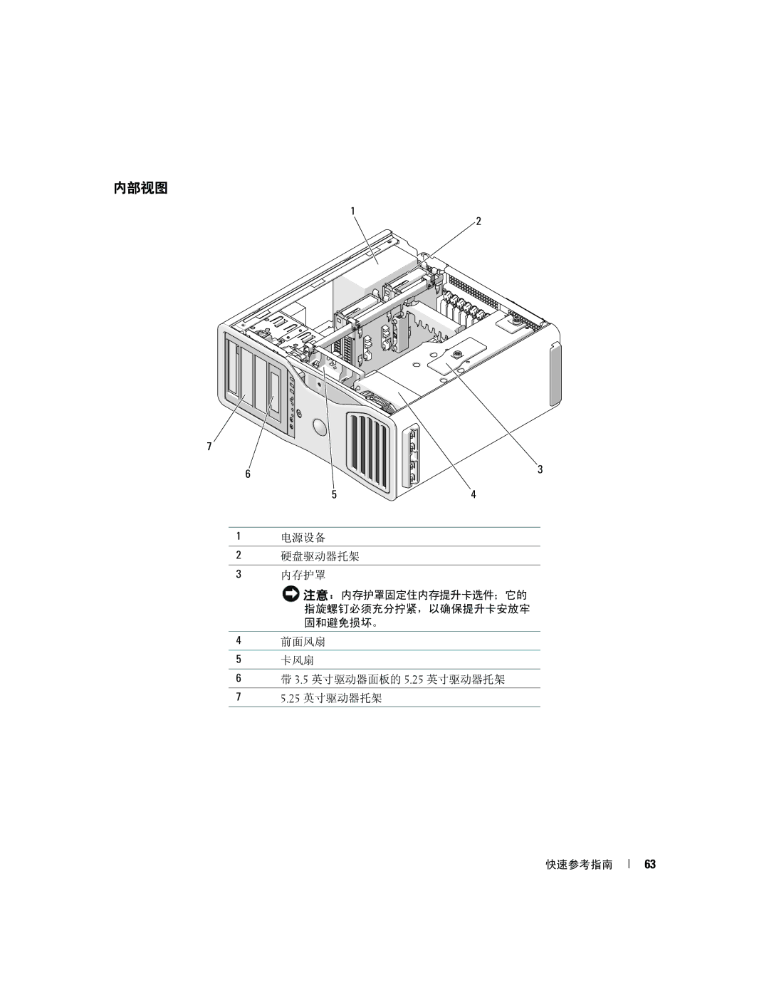 Dell JD964 manual 内部视图 