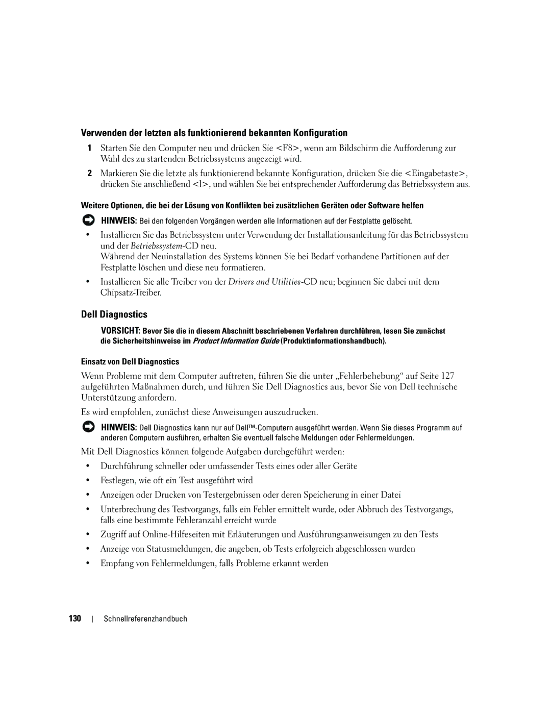 Dell JD967 manual Einsatz von Dell Diagnostics 