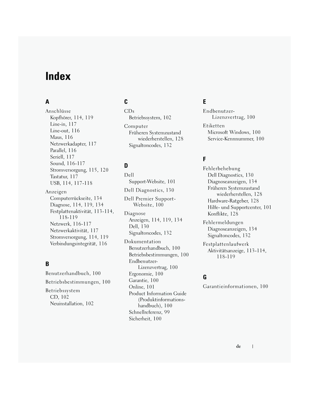 Dell JD967 manual 143, Index 