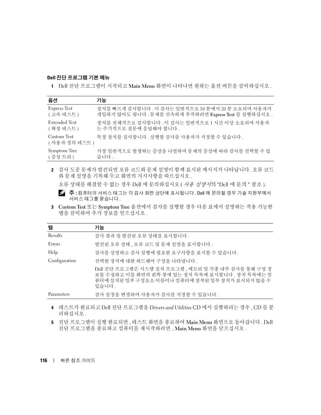 Dell JD977 manual 116, Express Test 