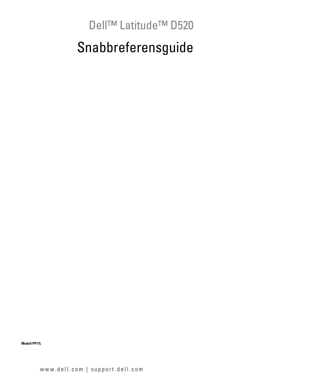 Dell JF854 manual Snabbreferensguide 