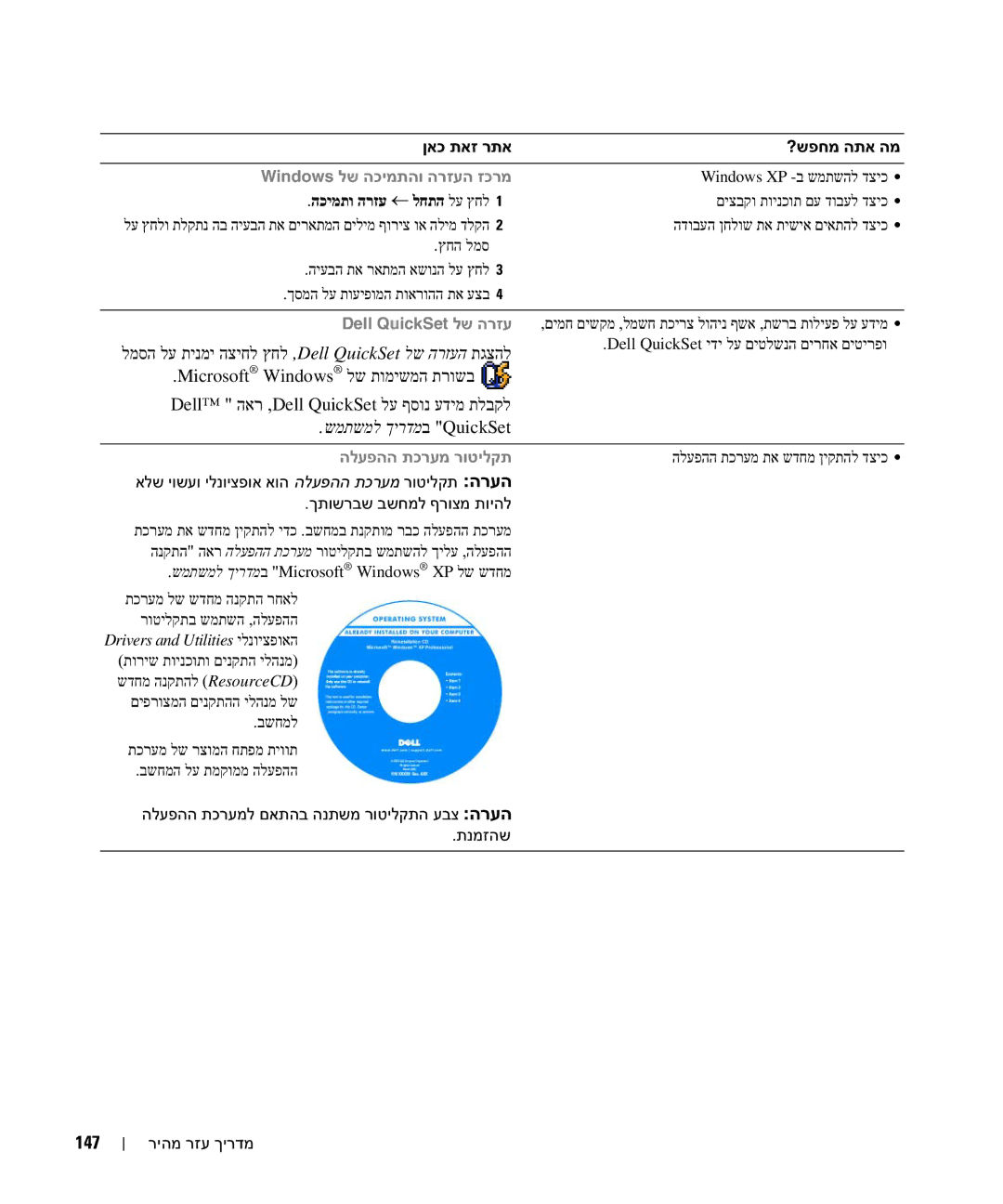 Dell JF854 manual 147, ןאכ תאז רתא, ךתושרבש בשחמל ףרוצמ תויהל 