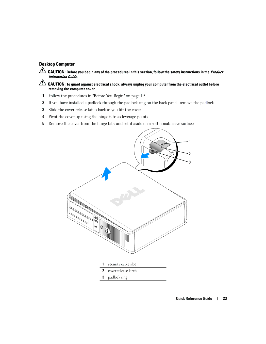 Dell JK523 manual Desktop Computer 