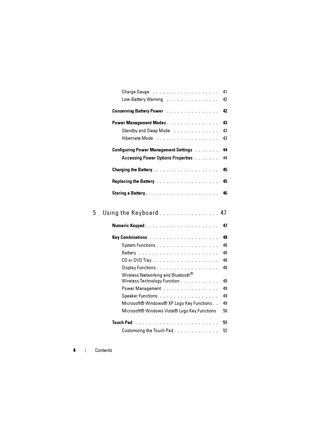 Dell JU373 manual Accessing Power Options Properties, Customizing the Touch Pad Contents 